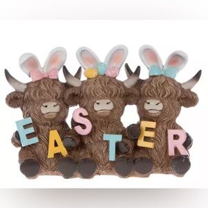 Easter Highland Cows Figurine
